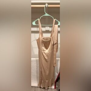 Show Me Your Mumu - Claire Midi Dress ~ Champagne Luxe Satin - XL